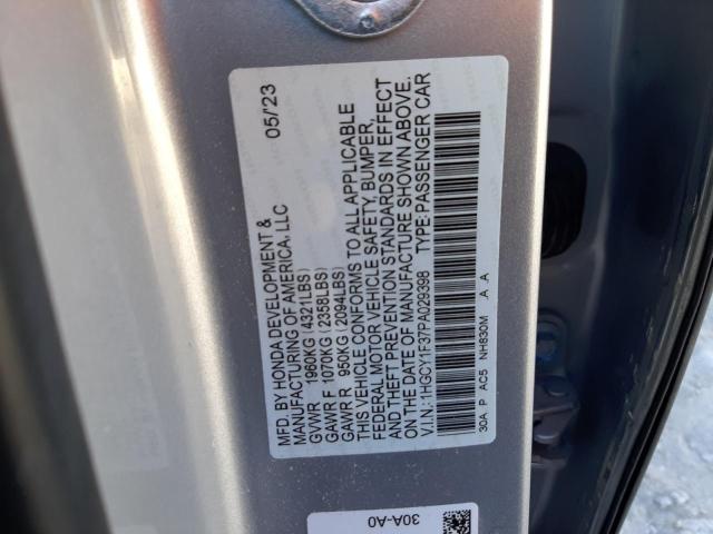 1HGCY1F37PA029398 - 2023 HONDA ACCORD EX SILVER photo 13