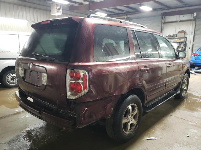 5FNYF28537B017836 - 2007 HONDA PILOT EXL BURGUNDY photo 3