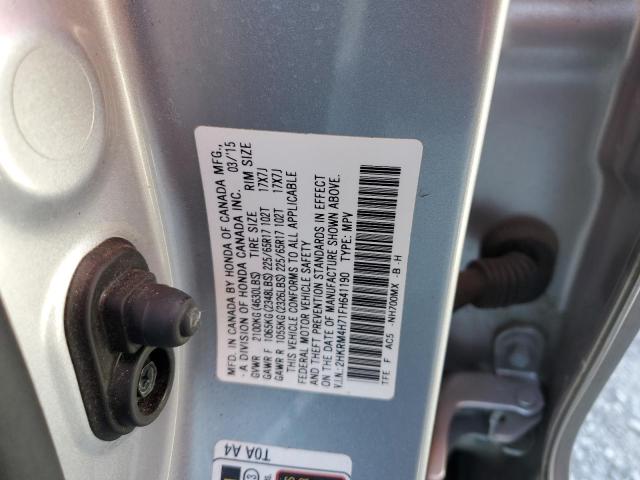 2HKRM4H71FH641190 - 2015 HONDA CRV EXL SILVER photo 12