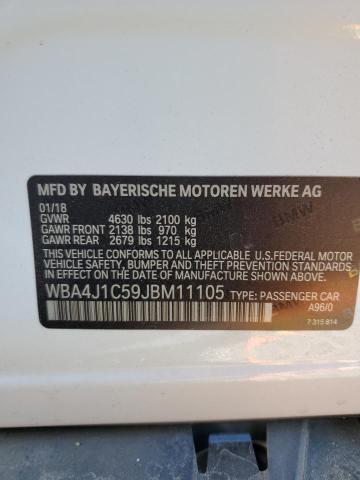 WBA4J1C59JBM11105 - 2018 BMW 430I GRAN COUPE WHITE photo 12