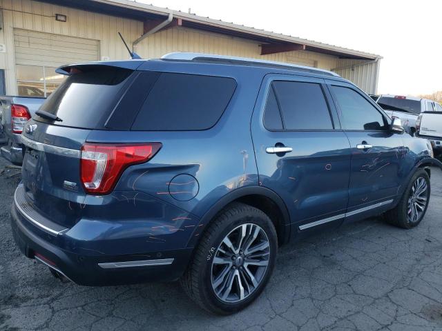 1FM5K8HT0JGB40471 - 2018 FORD EXPLORER PLATINUM BLUE photo 3