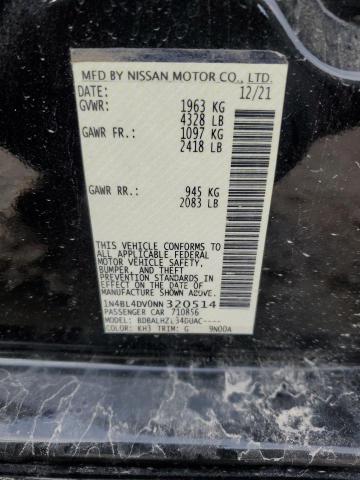 1N4BL4DV0NN320514 - 2022 NISSAN ALTIMA SV BLACK photo 12