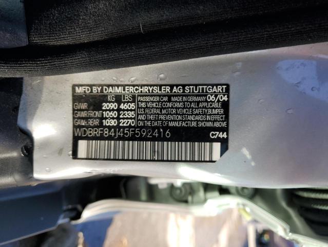 WDBRF84J45F592416 - 2005 MERCEDES-BENZ C 320 4MATIC SILVER photo 12