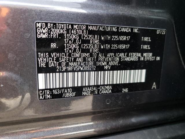 2T3P1RFV5PW389212 - 2023 TOYOTA RAV4 XLE GRAY photo 13