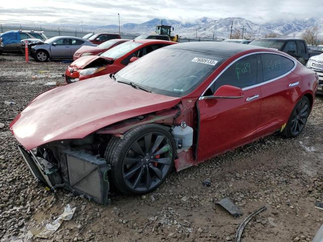5YJSA1E46HF229142 - 2017 TESLA MODEL S RED photo 1