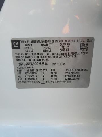 3GTU2NEC3GG262614 - 2016 GMC SIERRA K1500 SLT WHITE photo 12