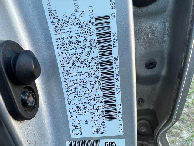 3TMJU62N38M061632 - 2008 TOYOTA TACOMA DOUBLE CAB PRERUNNER SILVER photo 10