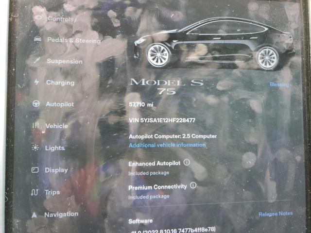 5YJSA1E12HF228477 - 2017 TESLA MODEL S Qara foto 9