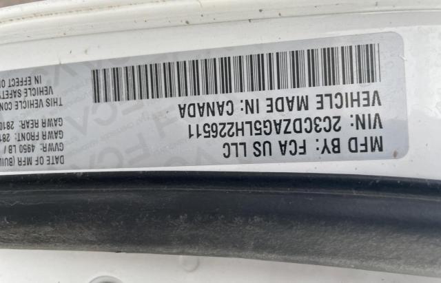 2C3CDZAG5LH226511 - 2020 DODGE CHALLENGER SXT WHITE photo 10