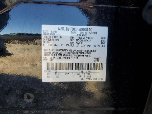 2LMTJ8LR7GBL61611 - 2016 LINCOLN MKX RESERVE Noir photo 12