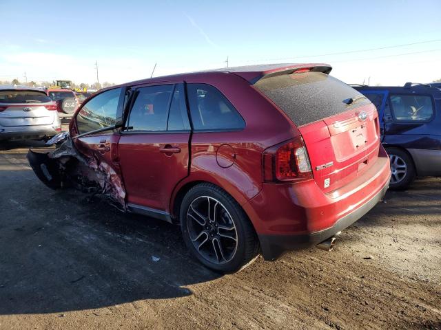 2FMDK4JC9EBA83084 - 2014 FORD EDGE SEL MAROON photo 2