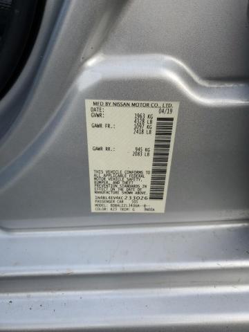 1N4BL4EV4KC233026 - 2019 NISSAN ALTIMA SL SILVER photo 12