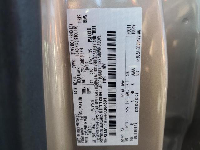 5LMCJ1A99FUJ04591 - 2015 LINCOLN MKC SILVER photo 14