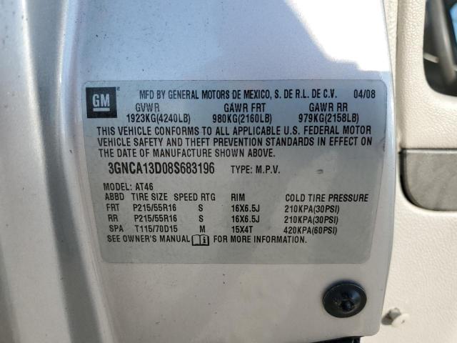 3GNCA13D08S683196 - 2008 CHEVROLET HHR LS SILVER photo 13