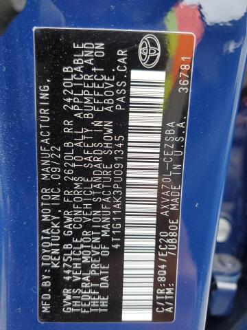 4T1G11AK3PU091345 - 2023 TOYOTA CAMRY SE NIGHT SHADE BLUE photo 13