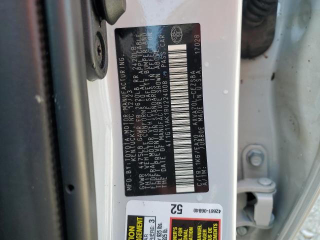 4T1G11AK1RU224008 - 2024 TOYOTA CAMRY SE NIGHT SHADE WHITE photo 13