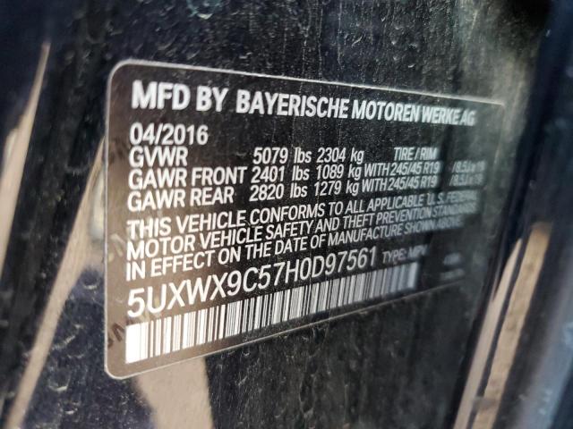 5UXWX9C57H0D97561 - 2017 BMW X3 XDRIVE28I BLACK photo 12