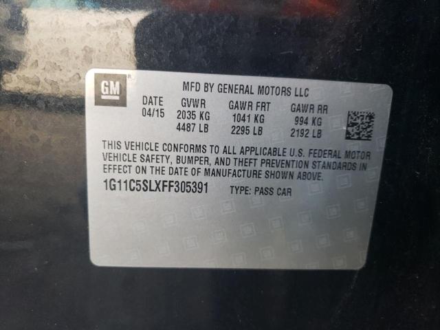 1G11C5SLXFF305391 - 2015 CHEVROLET MALIBU 1LT 黑色 照片 12