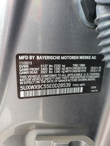 5UXWX9C55E0D28539 - 2014 BMW X3 XDRIVE28I GRAY photo 14