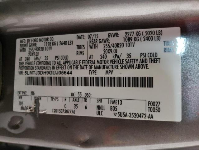 5LMTJ3DH9GUJ05644 - 2016 LINCOLN MKC RESERVE BEIGE photo 13