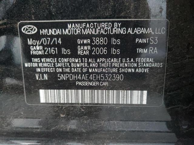 5NPDH4AE4EH532390 - 2014 HYUNDAI ELANTRA SE BLACK photo 12