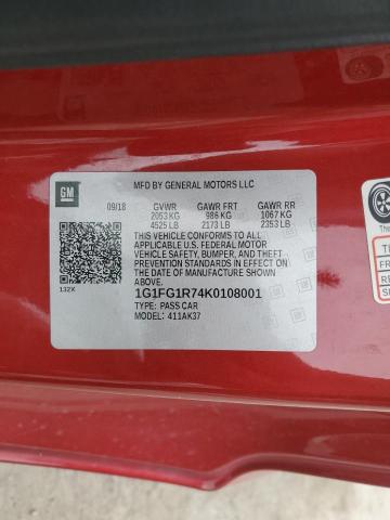 1G1FG1R74K0108001 - 2019 CHEVROLET CAMARO SS RED photo 13
