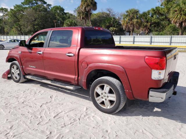 5TFFY5F11AX080742 - 2010 TOYOTA TUNDRA CREWMAX LIMITED RED photo 2