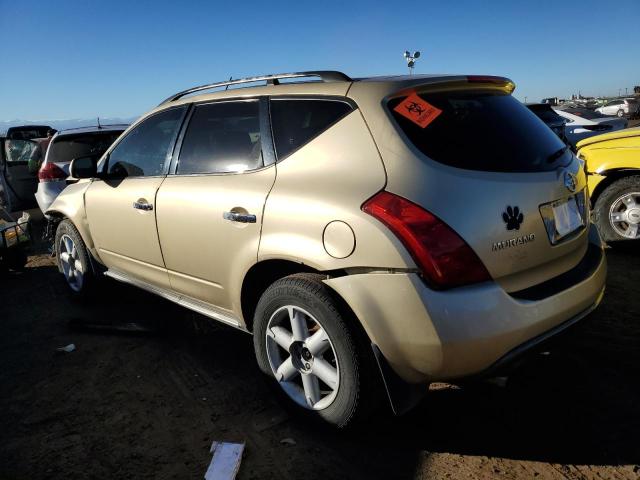 JN8AZ08W83W214873 - 2003 NISSAN MURANO SL GOLD photo 2