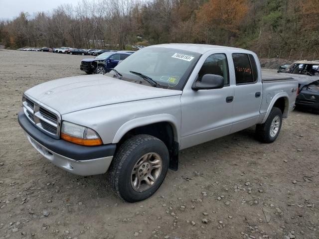 1D7HG38N84S508099 - 2004 DODGE DAKOTA QUAD SPORT SILVER photo 1