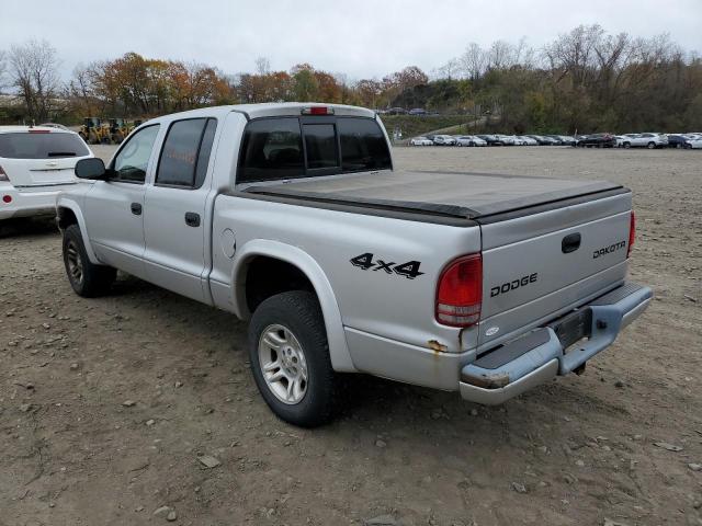 1D7HG38N84S508099 - 2004 DODGE DAKOTA QUAD SPORT SILVER photo 2