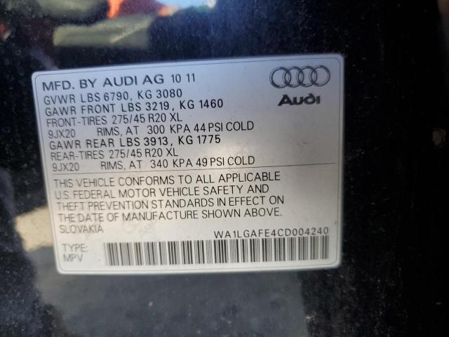 WA1LGAFE4CD004240 - 2012 AUDI Q7 PREMIUM PLUS BLACK photo 13