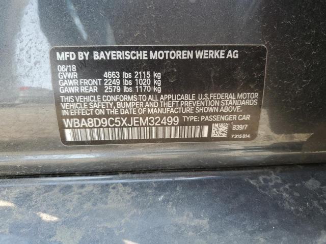 WBA8D9C5XJEM32499 - 2018 BMW 330 XI GRAY photo 12