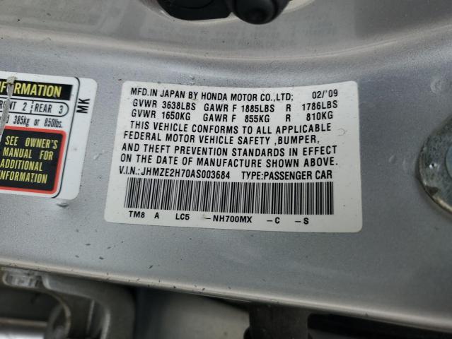 JHMZE2H70AS003684 - 2010 HONDA INSIGHT EX SILVER photo 13