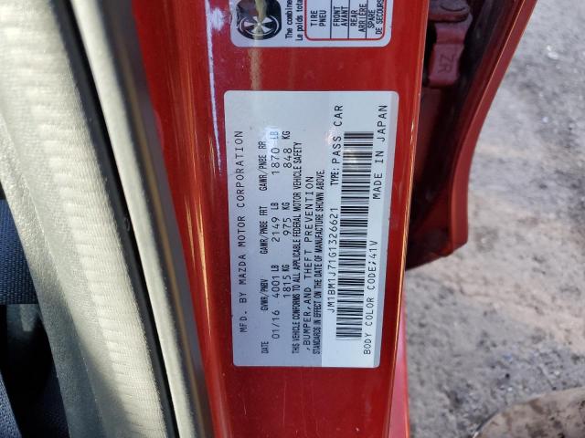 JM1BM1J71G1326621 - 2016 MAZDA 3 SPORT RED photo 12