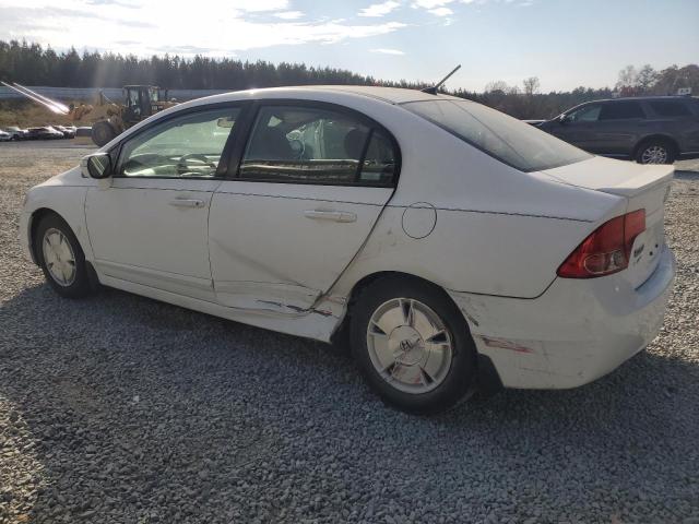 JHMFA36277S010636 - 2007 HONDA CIVIC HYBRID WHITE photo 2