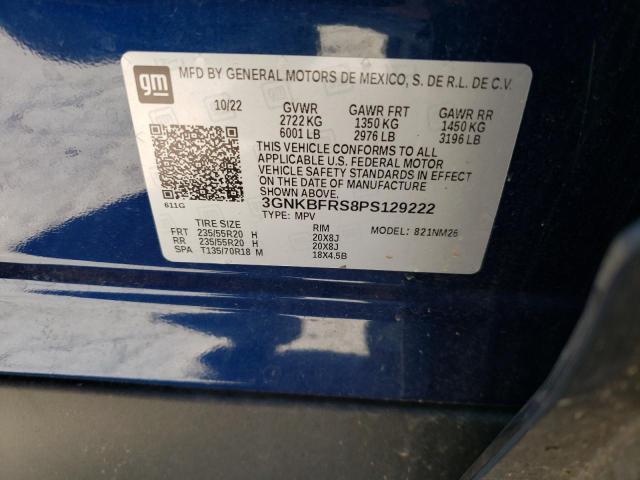 3GNKBFRS8PS129222 - 2023 CHEVROLET BLAZER PREMIER BLUE photo 12