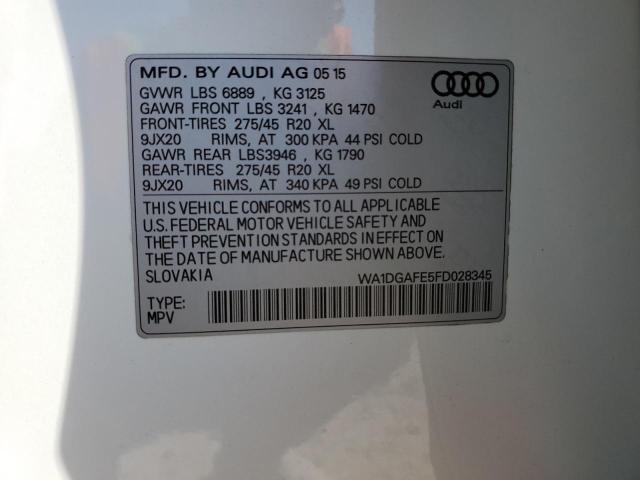 WA1DGAFE5FD028345 - 2015 AUDI Q7 PRESTIGE 白色 照片 13