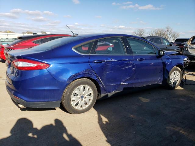 1FA6P0G78E5377507 - 2014 FORD FUSION S BLUE photo 3