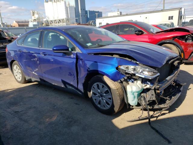 1FA6P0G78E5377507 - 2014 FORD FUSION S BLUE photo 4