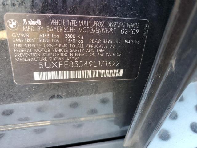 5UXFE83549L171622 - 2009 BMW X5 XDRIVE48I Czarny zdjęcie 14