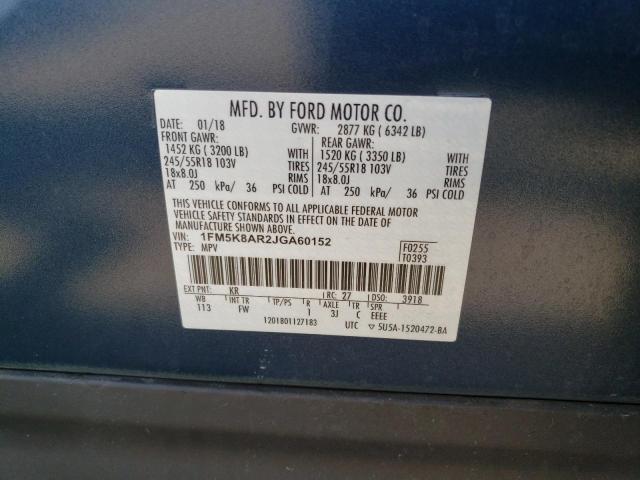 1FM5K8AR2JGA60152 - 2018 FORD EXPLORER POLICE INTERCEPTOR Blau Foto 13