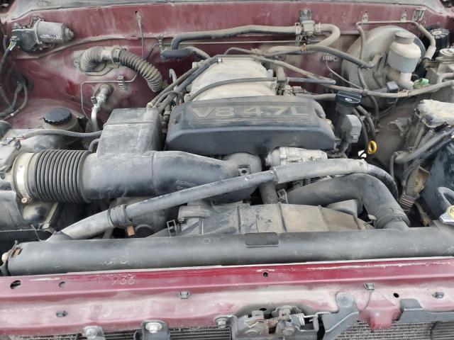 5TBRT3415YS033905 - 2000 TOYOTA TUNDRA ACCESS CAB მუქწითელი ფოტო 11