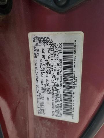 5TBRT3415YS033905 - 2000 TOYOTA TUNDRA ACCESS CAB მუქწითელი ფოტო 12