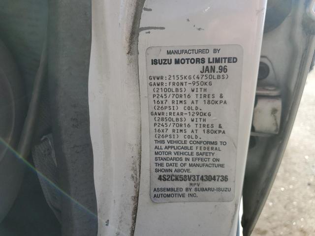 4S2CK58V3T4304736 - 1996 ISUZU RODEO S WHITE photo 13