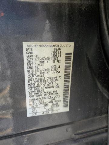 1N6BA07C98N327272 - 2008 NISSAN TITAN XE CHARCOAL photo 13