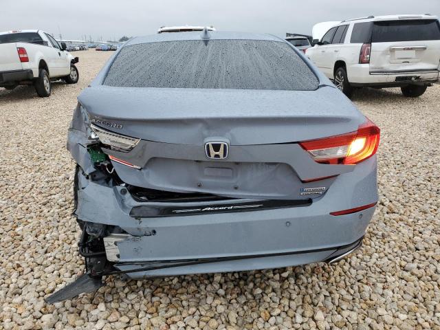 1HGCV3F94NA001404 - 2022 HONDA ACCORD TOURING HYBRID BLUE photo 6