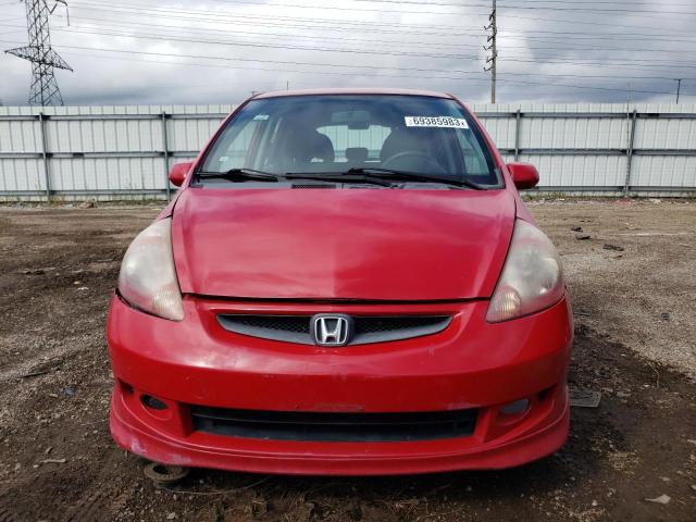 JHMGD38617S011227 - 2007 HONDA FIT S RED photo 5