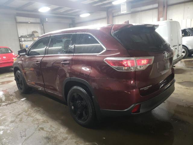 5TDJKRFH8FS221237 - 2015 TOYOTA HIGHLANDER XLE BURGUNDY photo 2
