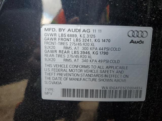 WA1DGAFE5CD004834 - 2012 AUDI Q7 PRESTIGE BLACK photo 13