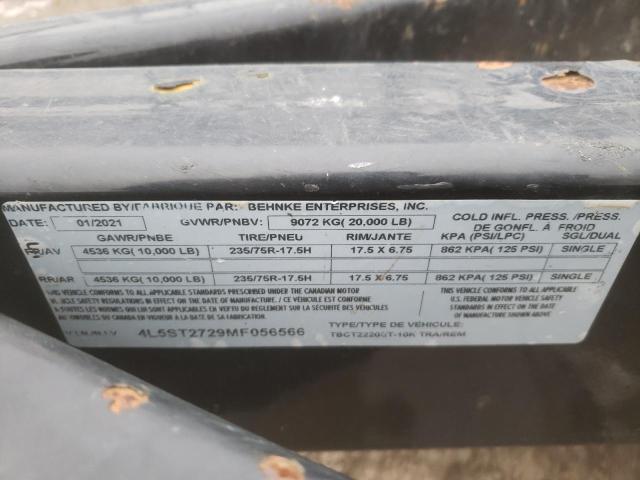 4L5ST2729MF056566 - 2021 B-B TRAILER BLACK photo 10